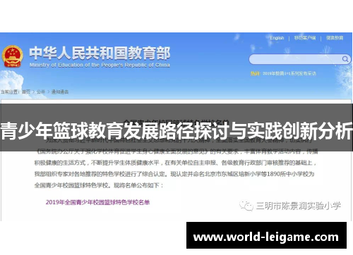 青少年篮球教育发展路径探讨与实践创新分析